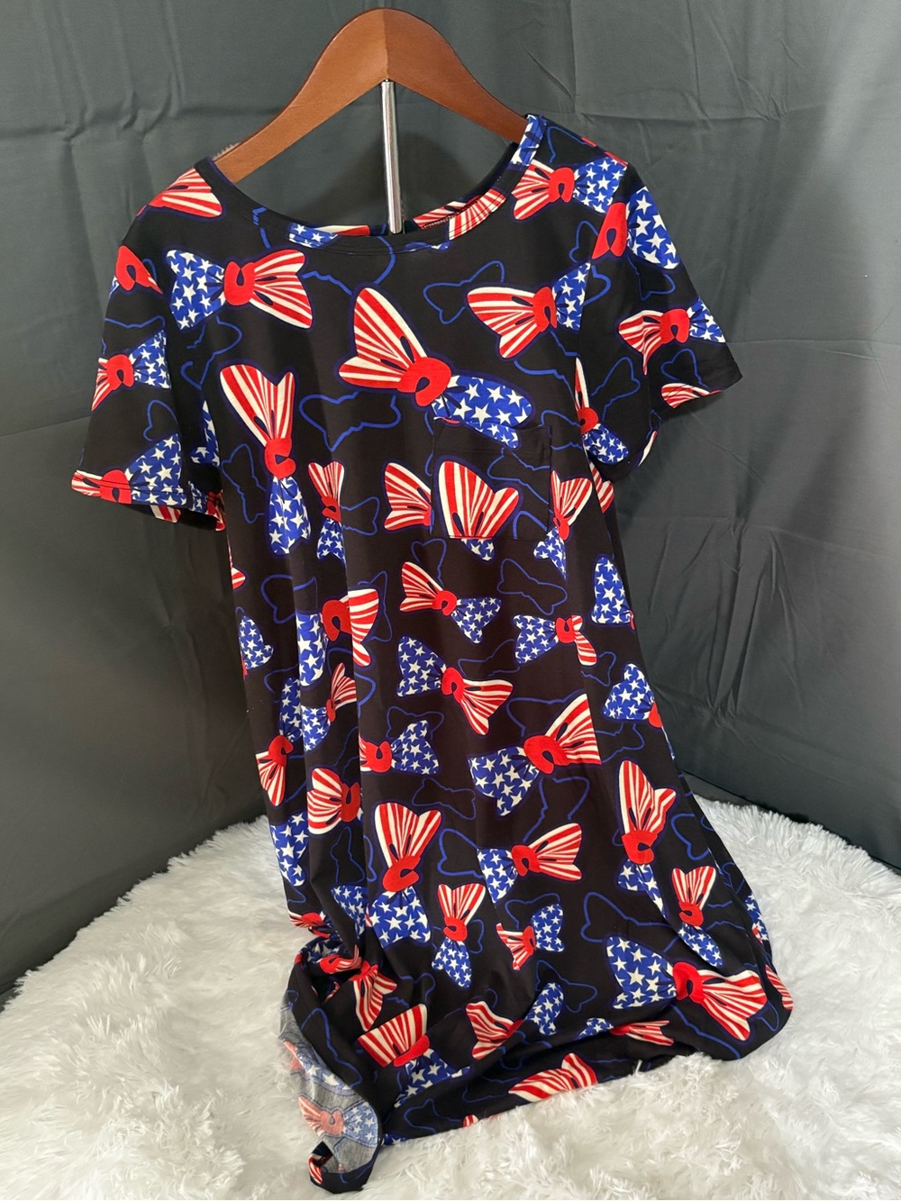 Lularoe patriotic red white blue pocket dress XS